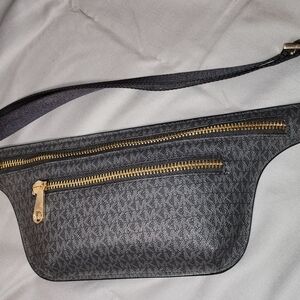 Michael Kors Black Crossbody Bag with Gold Accents